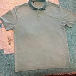 Under Armour Men's Polo Shirt - Light Blue Stripes Large